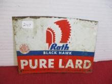 Wrath Blackhawk Pure Lard tin Advertising w/ Native American Graphic
