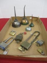 Interesting Mixed Lot-Oil Cans & Padlocks