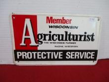 Wisconsin Agriculturist Self Framed Tin Advertising Sign