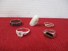 Sterling Silver Mixed Estate Ladies Rings-Lot of 5-C