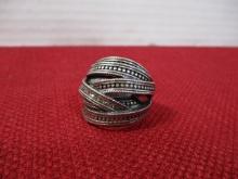 Sterling Silver with Stones Large Ladies Ring
