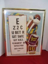 1955 Super Pyro Antifreeze Advertising Framed Poster