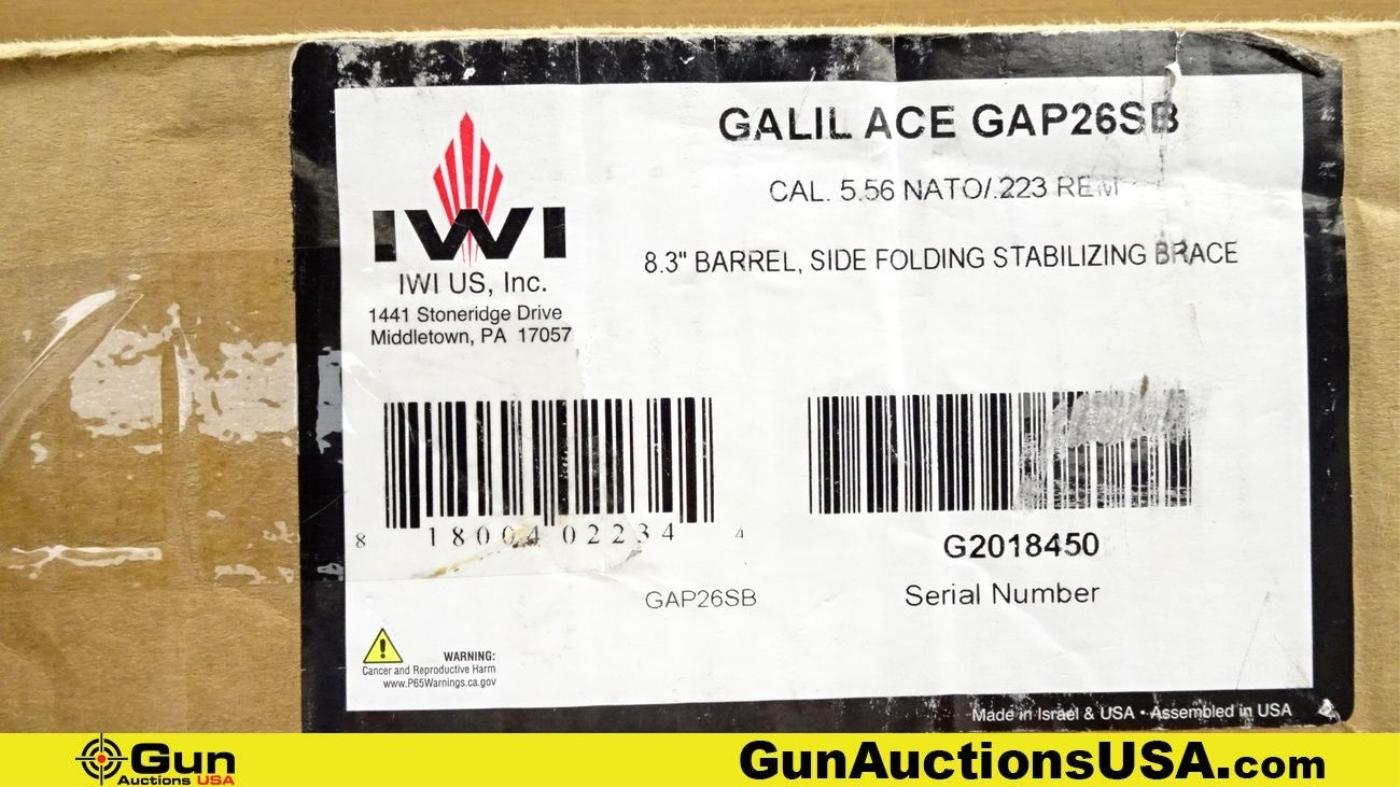 IWI-ISRAEL GALIL ACE SAR 5.56x45 GALIL ACE SAR Pistol. Excellent. 9" Barrel. Shiny Bore, Tight Actio
