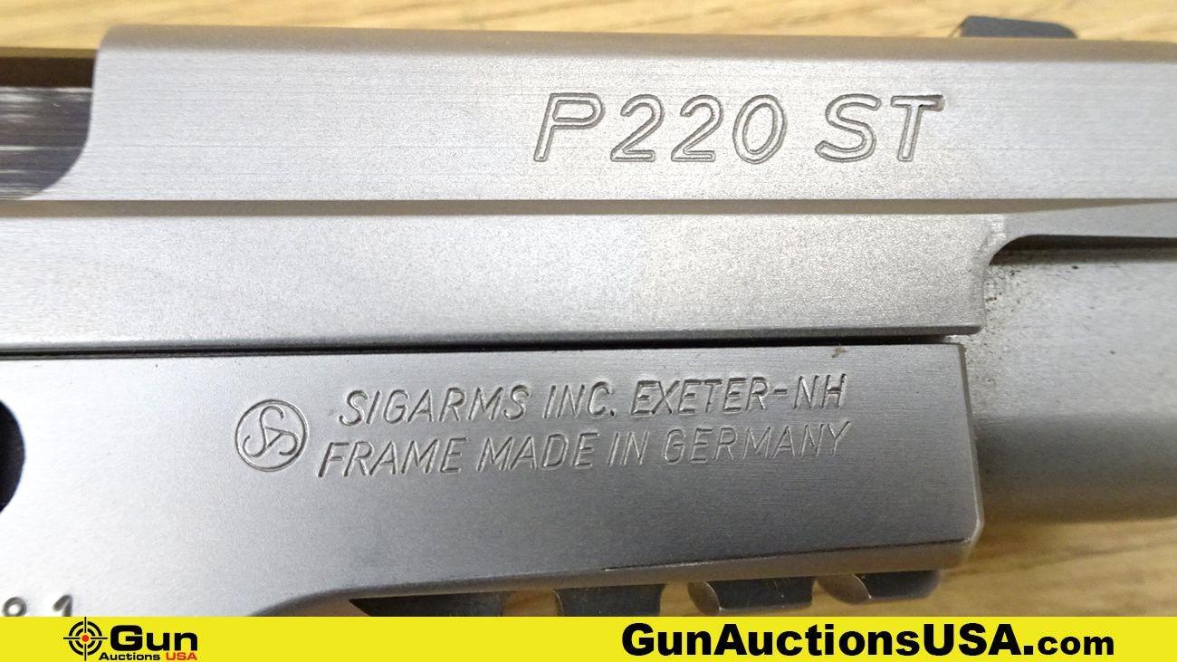 SIG ARMS (SIG) P220 ST .45 ACP Pistol. Excellent. 4.5" Barrel. Shiny Bore, Tight Action Semi Auto Fe
