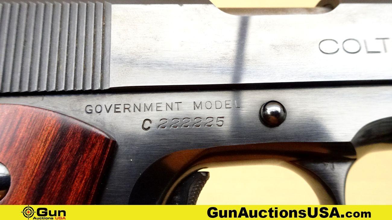 COLT 1911 GOVERNMENT .45 AUTO ICONIC Pistol. Excellent. 5" Barrel. Shiny Bore, Tight Action Semi Aut