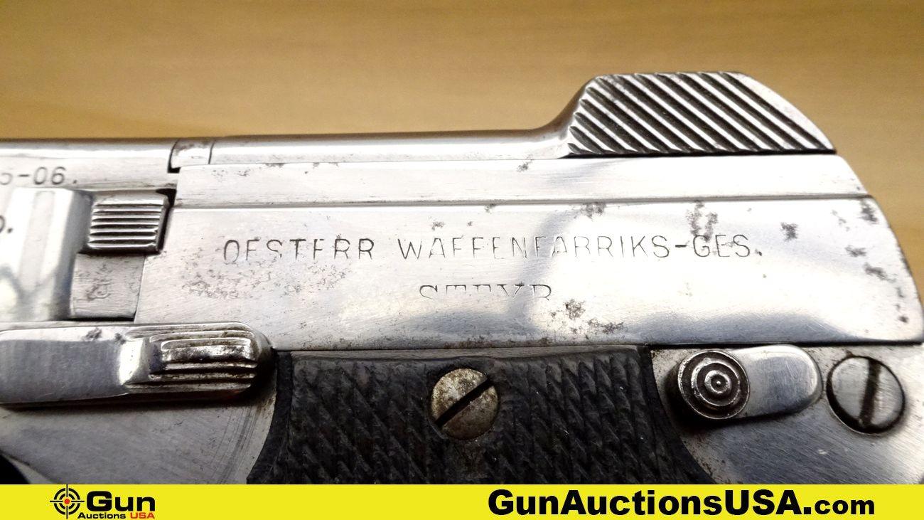OESTERR WAFFENFABRIKS-GES N.PIEPER PATENT .25 AUTO Pistol. Good Condition. 2" Barrel. Shiny Bore, Ti
