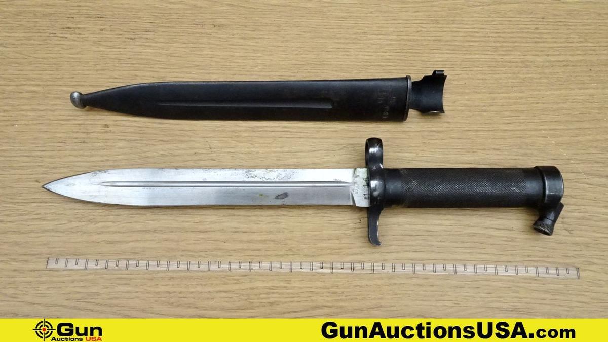 Swedish EJ AB COLLECTOR'S Bayonet. Very Good. 1896 Swedish Mauser Bayonet with All Metal Handle, Sta