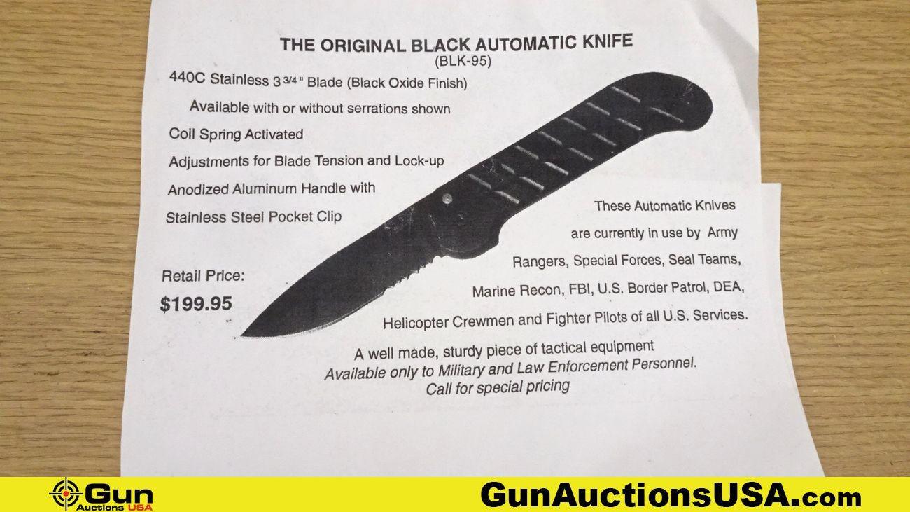OX Enterprises BLK95 COLLECTOR'S Knife. Excellent. ORIGINAL BLK-95 COIL Spring Automatic Knife. 1995