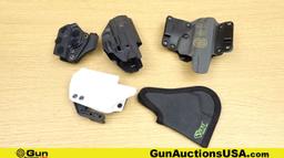 Crucial Concealment, Sticky Holsters, & Black Point. Holsters. Excellent. Lot of 5; Kydex Pistol Hol