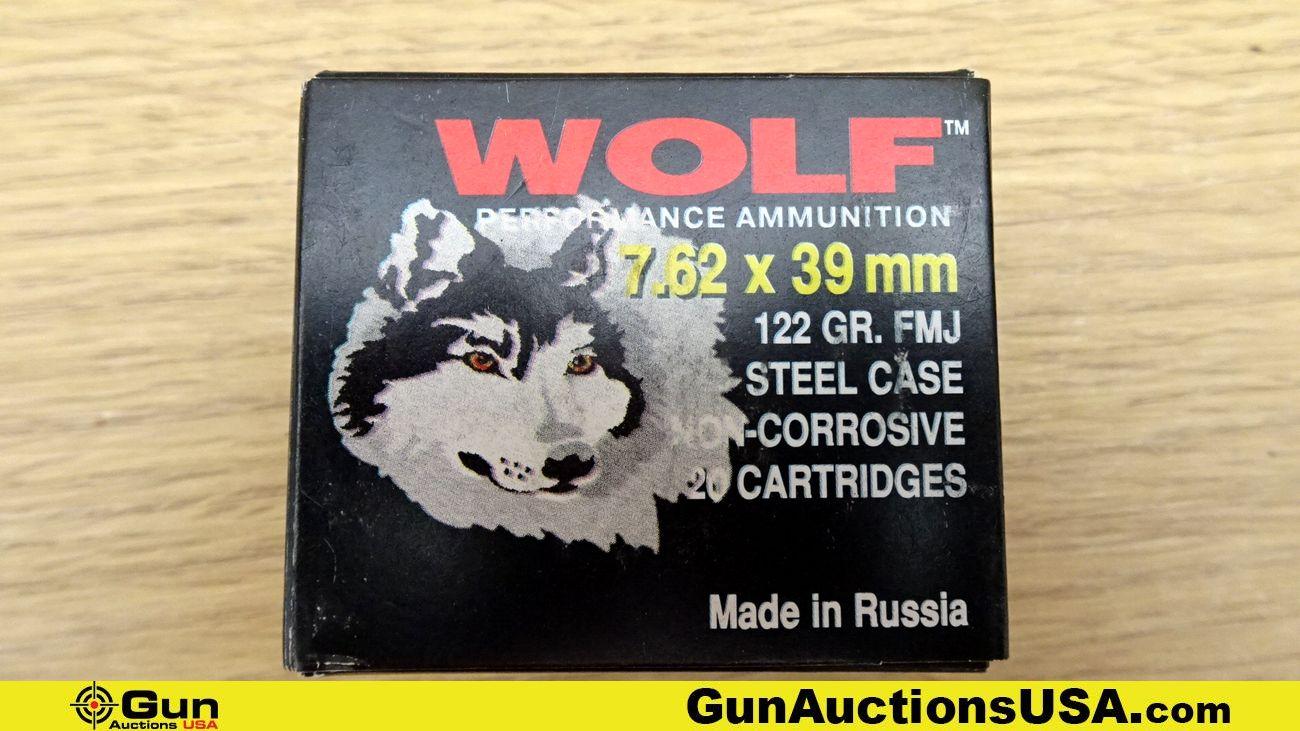 Wolf 7.62x39 Ammo. 200 Total Rds.; 7.62x39 122 Grain Hollow Point. No-Longer Importable.. (70760)