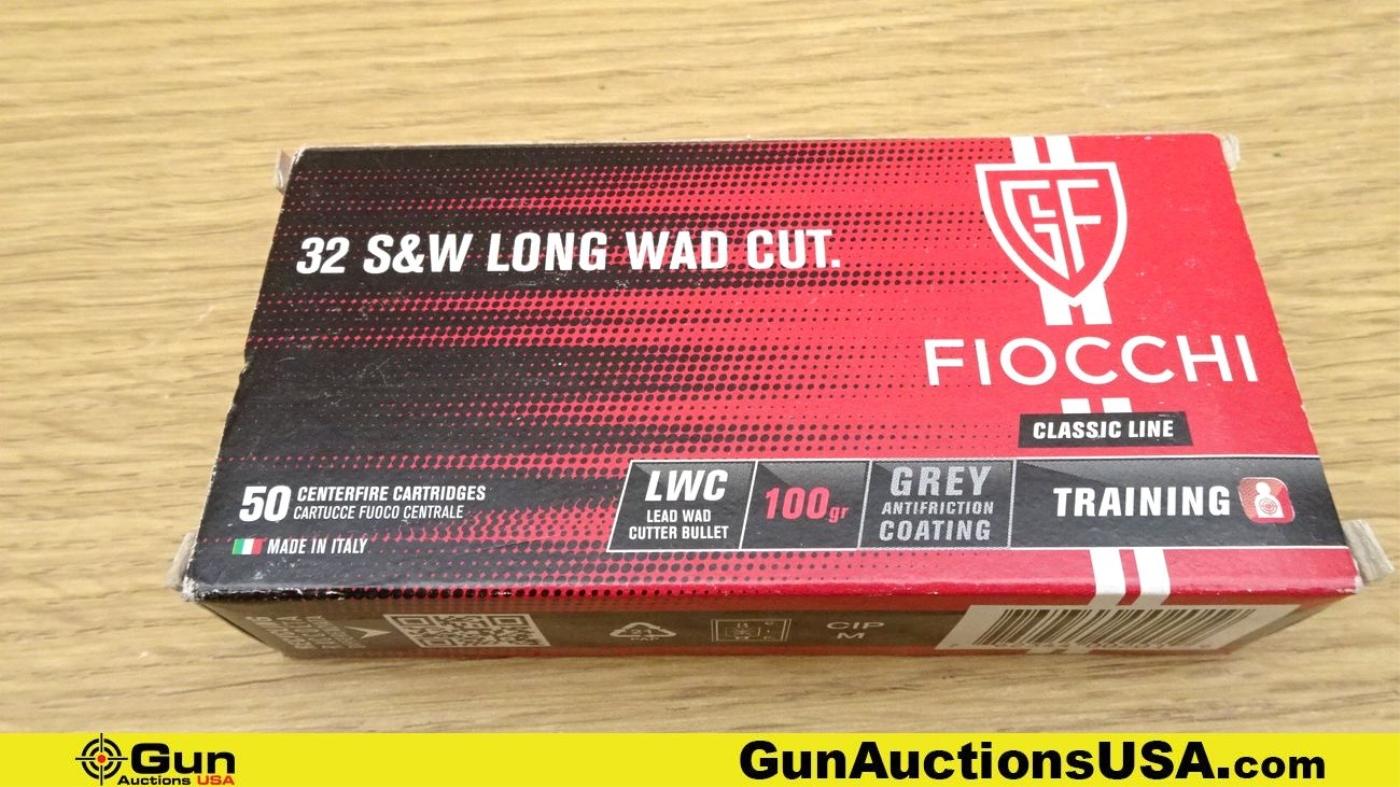 FIOCCHI 32 S&W Long Wad Cut Ammo. Total Rds.- 350.. (69690)