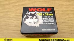 Wolf 7.62x39 Ammo. 200 Total Rds.; 7.62x39 122 Grain Hollow Point. No-Longer Importable.. (70764)