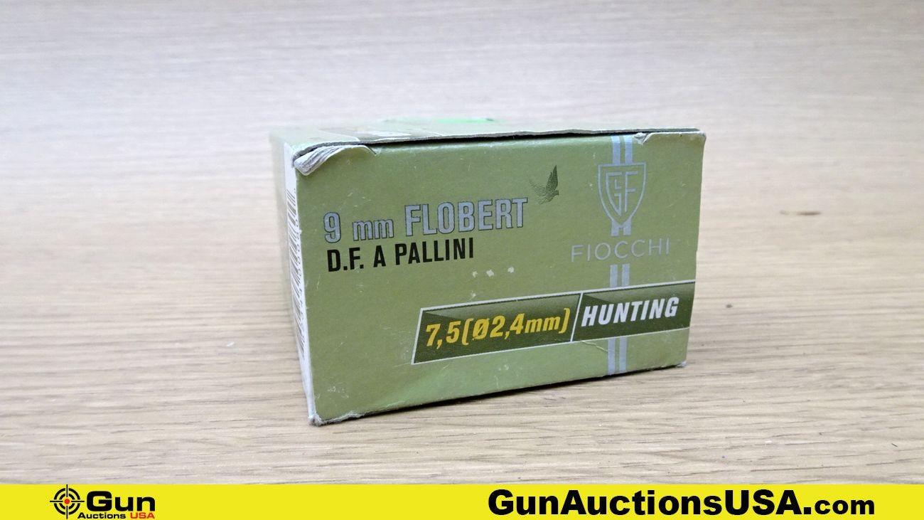 FIOCCHI, Hornady, & Remington. 9mm Flobert & 20 GA. Ammo. Total Rds.- 120; 100 Rds.- 9mm Flobert Rim