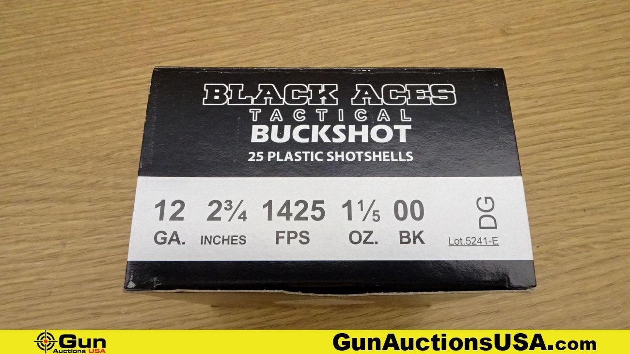 Black Aces 12 Ga. Ammo . 100 Rds. 00 BUCK, 2/ 3/4. . (68410)