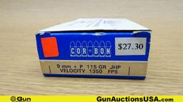 CCI, Federal, Core-Bon, Etc. 9 mm Makrov, 40 S&W, 45 Colt, Etc. Ammo. 420 Total Rds; 60 Rds- 9mm Mak