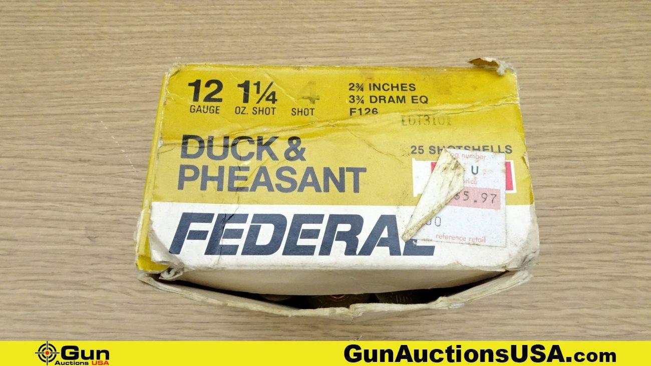 Federal, Sears, Remington, Etc. 12 Ga. COLLECTOR'S Ammo. 299 Total Rds; Vintage 12 Ga 2.75" Ammo, As