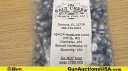 Salt Creek .45 ACP Bullets. 500 Rds of Hard Cast Lead, 230 Gr RN. . (65589)