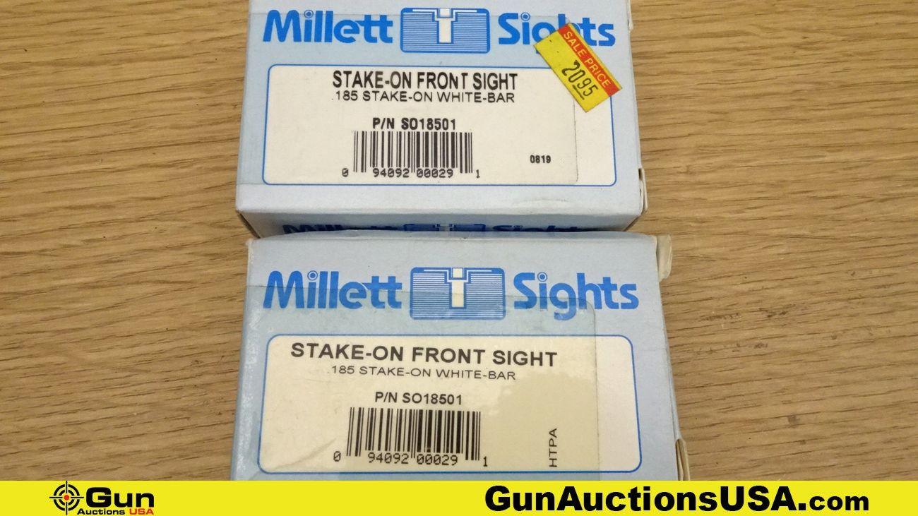 Millett Sights. Like New. Lot of 10; Assorted, Stake-on Front Sights.. (70845)