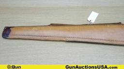 Boyt Rifle Case. Good Condition. Embossed Flying Pheasant Tan Leather & Lined Rifle Case, 46" Long,