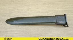 U.S. BOMB STAMPED Bayonet. Fair Condition. 9.5" Blade, 14" Overall Bayonet with Scabbard. OL, and BO