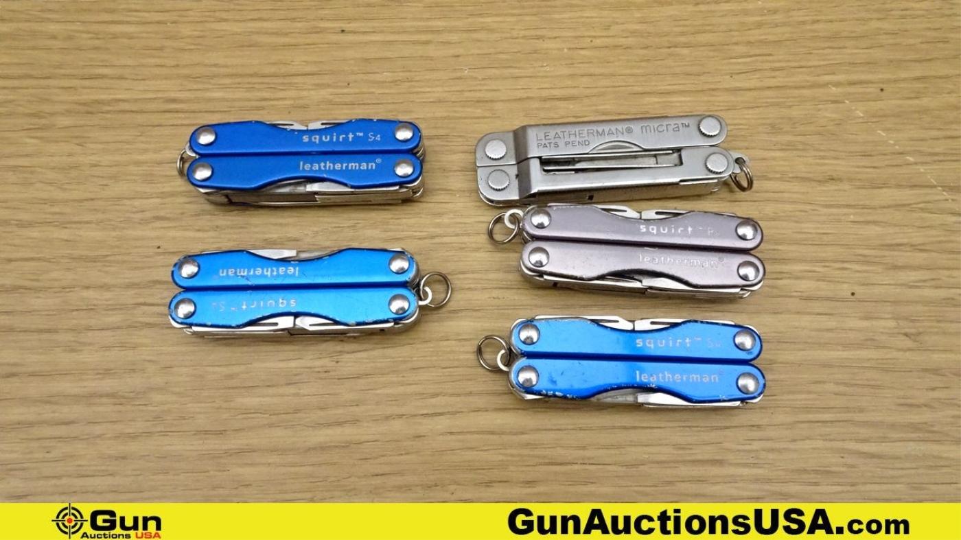 Leatherman SQUIRT Multi Tools. Excellent. Lot of 5; Squirt S4 Mini Multi Tools. . (69988)