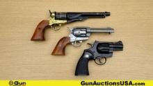 Denix, DSA REPLICA Revolvers. Good Condition. Lot of 3; 1- Replica Cap and Ball Pistol, 7 7/8: Barre