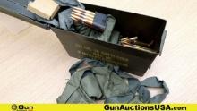 Military Surplus 30.06 Ammo/Can . Approx 201 Rds, in 8 Rd Clip, with Bandoleers and Ammo Can. . (715
