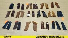 Colt, S&W, Ruger, Etc. Grips. Excellent. Lot of 17; Assorted Wood Pistol Grips.. (70570) (GSCN81)