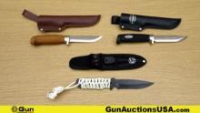 Marttini, Etc. Knives. Excellent. Lot of 3; 1- Marttini of Finland Bowie Knife, Rubber Non-Slip Grip