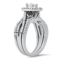 14K White Gold Setting with 0.27ct Center Diamond and 0.77tcw Diamond Ladies Ring