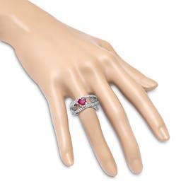 18K White Gold Setting with 1.47ct Heart shapped Ruby and 0.90ct Diamond Ring