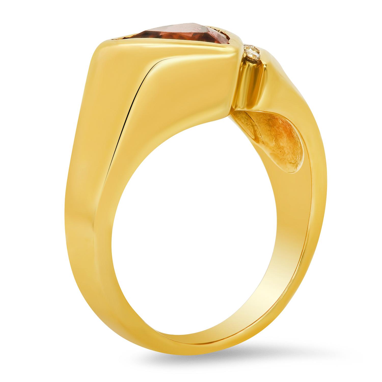 18K Yellow Gold Setting with 2.0ct Tourmaline and 0.25ct Diamond Ring