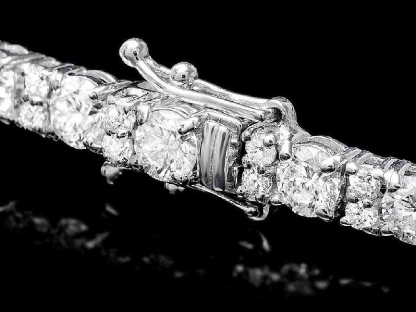 14K White Gold and 8.25ct Diamond Bracelet