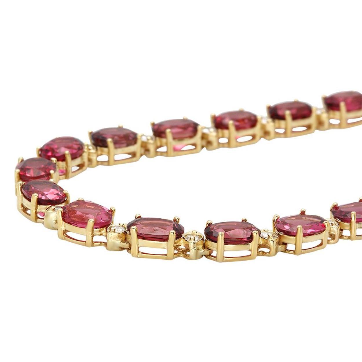 14K Gold 44.90ct Tourmaline 2.00ct Diamond Necklace