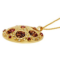 14k Yellow Gold 16.86ct Ruby 1.97ct Diamond Pendant