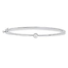 14K White Gold Setting with 0.25ct Diamond Bangle Bracelet