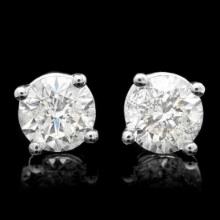 14K White Gold 1.00ct Diamond Earrings