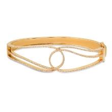 14K Yellow Gold Setting with 1.10ct LALI" Designor Diamond Bangle Bracelet"