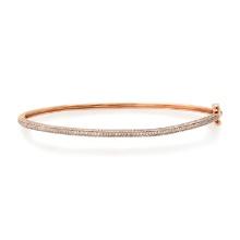 14K Rose Gold Setting with 0.88ct LALI" Designor Diamond Bangle Bracelet"