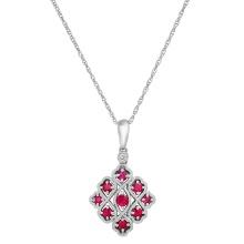 14K White Gold Setting with 0.40ct Ruby and 0.02ct Diamond Pendant