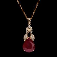 14k Yellow Gold 7.89ct Ruby 0.41ct Diamond Pendant