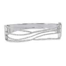 14K White Gold Setting with 1.18ct LALI" Designor Diamond Bangle Bracelet"