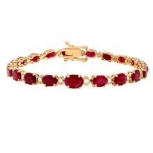 14k Yellow Gold 15.13ct Ruby 0.54ct Diamond Bracelet