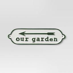 Our Garden Aluminum Wall Sign Green/White -  Retail $18.00