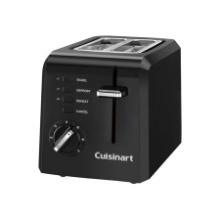 Cuisinart Compact 2-Slice Black Wide Slot Toaster with Crumb Tray, Retail $39.99