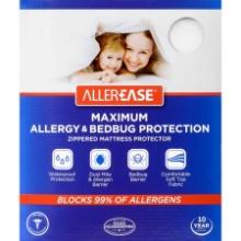 Allerease Max Waterproof Allergy Bedbug Zippered Mattress Protector, Full, Retail $59.99