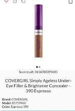 Covergirl Simply Ageless Under-Eye Concealer, 390 Espresso, Retail $15.00