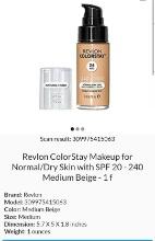 Revlon Colorstay Makeup, Normal/Dry Skin, SPF 20 - 240 Medium Beige, Retail $20.00