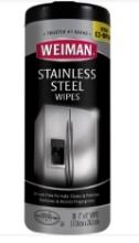 Weiman Stainless Steel Cleaning and Protecting Wipes, 30 Wipes