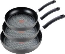 T-fal Ultimate Hard Anodized Nonstick Fry Pan Set, 3 Piece, 8, 10.25, 12 Inch, Black